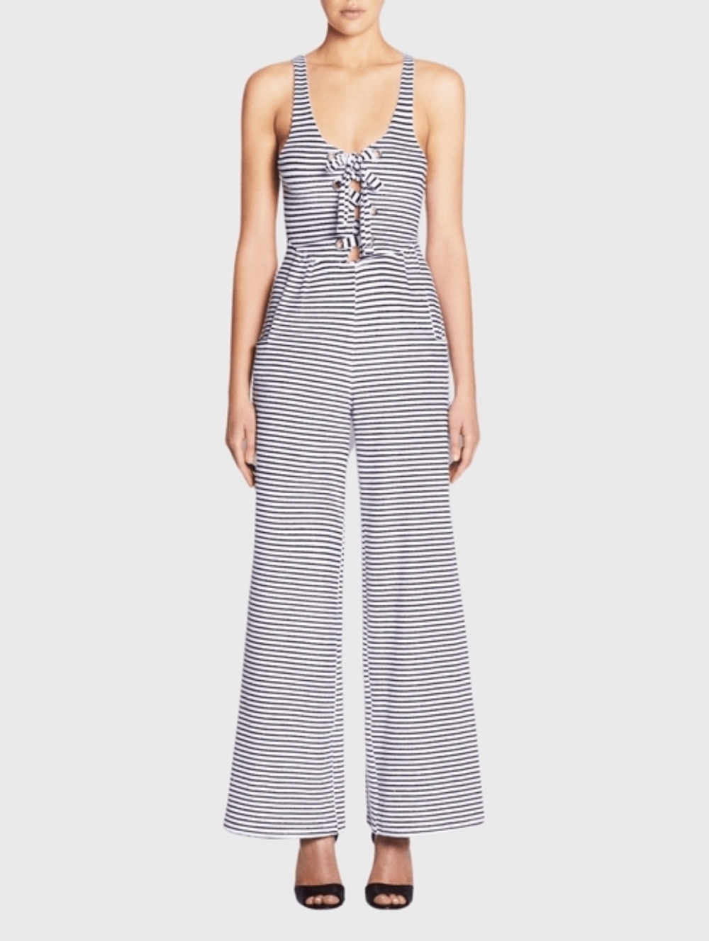 Mara Hoffman Terry Cloth Jumpsuit, M, white/blue